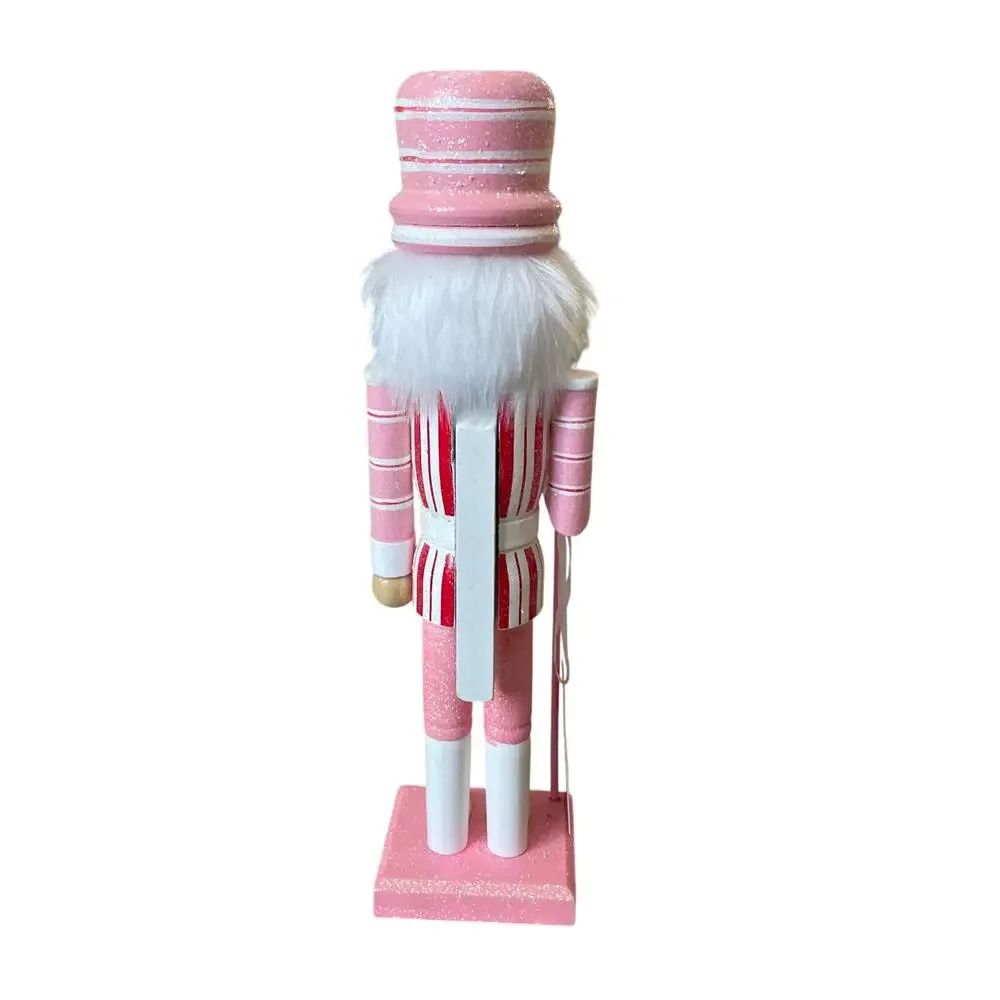 Sweet Treats 14in Valentine Nutcracker Holding Ice Cream Staff Pink White XO NEW